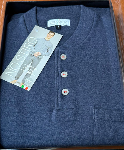 Conquista by Bip Bip Pigiama da Uomo Invernale No Stiro modello Serafino art. 6155