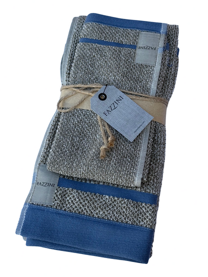 Fazzini coppia asciugamani 1+1 in Pura Spugna art. Melange