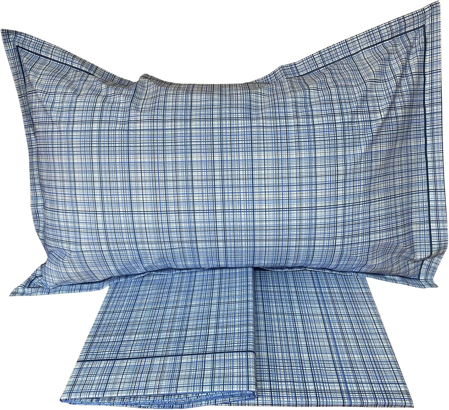 Fazzini completo lenzuola matrimoniali in Puro Percalle di Cotone art. Criss Cross