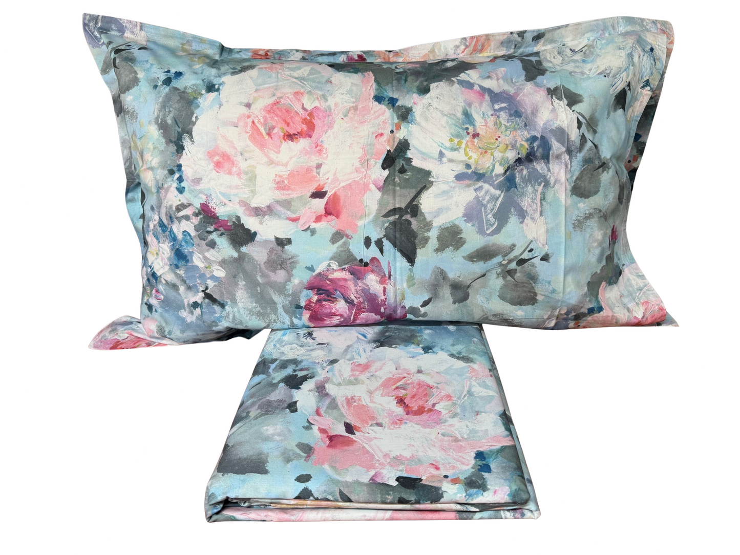 Mirabello parure copripiumino matrimoniale (senza il lenzuolo di sotto) in Puro Percalle di Cotone 100% art. Fiori di Van Gogh