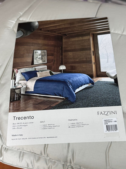 Fazzini trapunta matrimoniale in Puro Raso di Cotone 300TC Tinta Unita art. Trecento