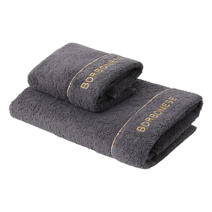 Borbonese coppia di asciugamani 1+1 in Pura Spugna idrofila 550gr/mq tinta unita art. Fine OP