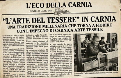 Carnica Arte Tessile Coppia di Asciugamani in Misto Lino con Pregiata Lavorazione Jacquard, Orlo a Giorno perimetrale