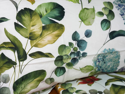 Mirabello parure copripiumino matrimoniale (senza il lenzuolo di sotto) in Puro Percalle di Cotone 100% art. Hydrangea jungle