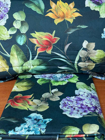 Mirabello parure copripiumino matrimoniale (senza il lenzuolo di sotto) in Puro Percalle di Cotone 100% art. Hydrangea jungle