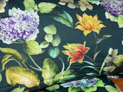 Mirabello parure copripiumino matrimoniale (senza il lenzuolo di sotto) in Puro Percalle di Cotone 100% art. Hydrangea jungle