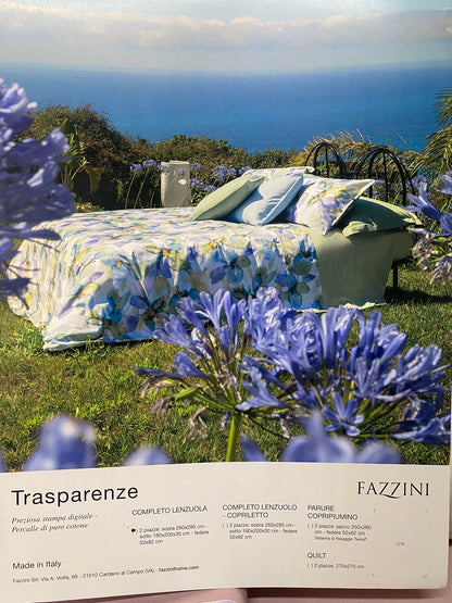 Draps complets pour lit double Fazzini en percale de pur coton 200TC art. Transparents 