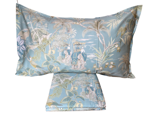 Ensemble housse de couette double Fazzini (sans le drap inférieur) en satin pur coton 300 fils art. Rosée