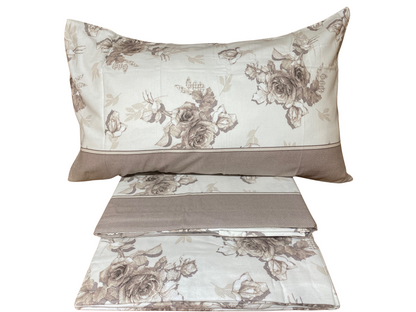 Casamica Single Bed Sheet Set in Marmolada Printed Flannel in 100% Cotton Pilling Free Art. Rosy