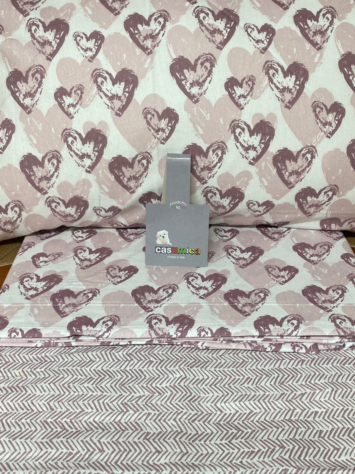 Casamica Complete Set of Single and a Half Bed Sheets in Printed Flannel The Pilling Free Flannels in 100% Cotton Art. Amour