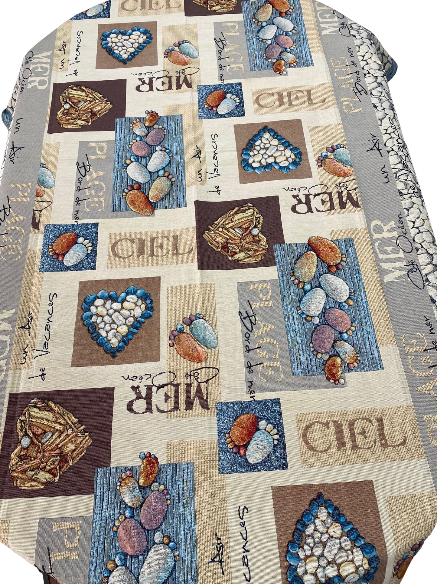 Emily Home Tablecloth Without Napkins in Gobelin Fabric Art. Stone Patch