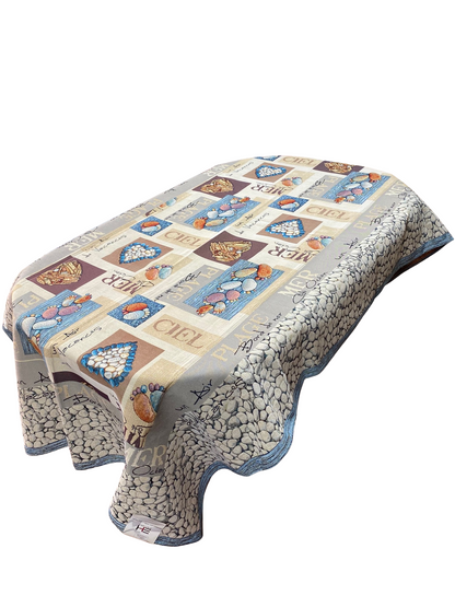 Emily Home Tablecloth Without Napkins in Gobelin Fabric Art. Stone Patch