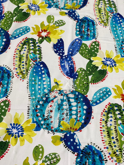 Tag House tablecloth in Pure Cotton panama/drill without napkins, digital print art. Cactus