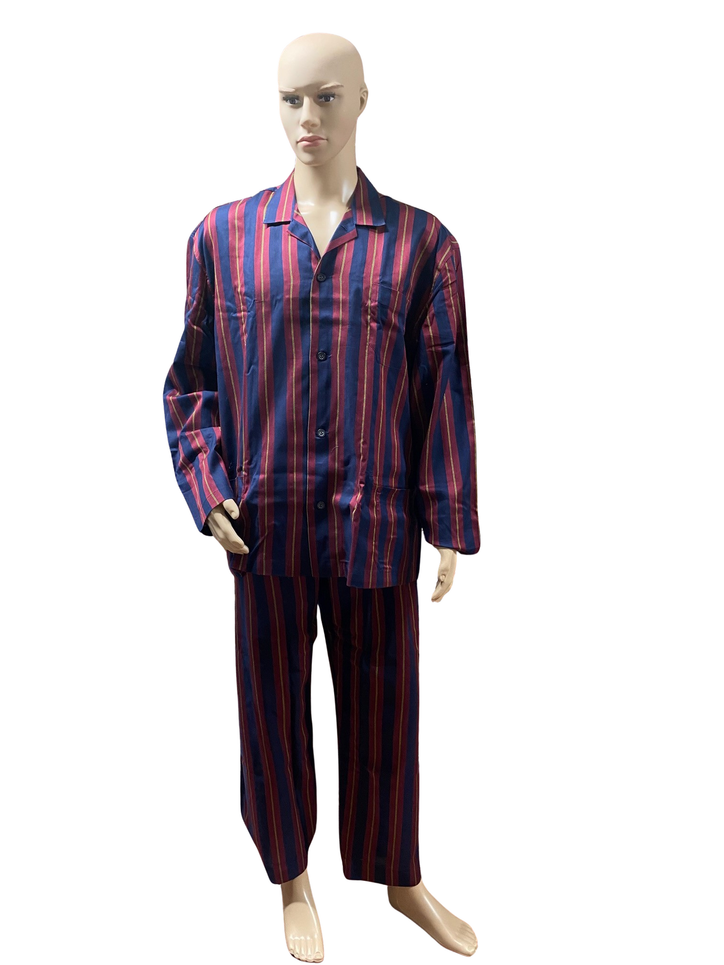 Esquire Elegant Pajamas for Men Classic Cut Buttoned Front in Pure Mako Cotton