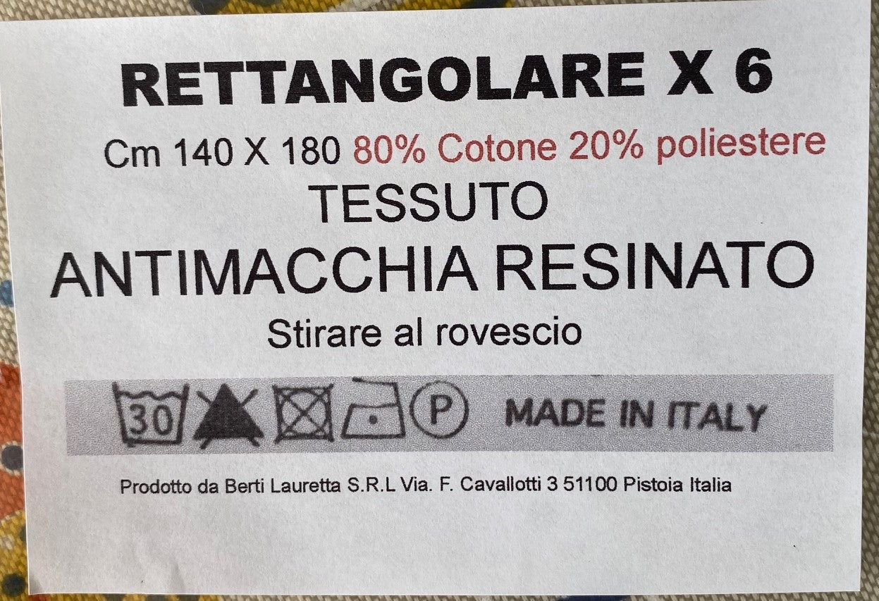 Berti tovaglia tessuto antimacchia resinato smerlata senza tovaglioli