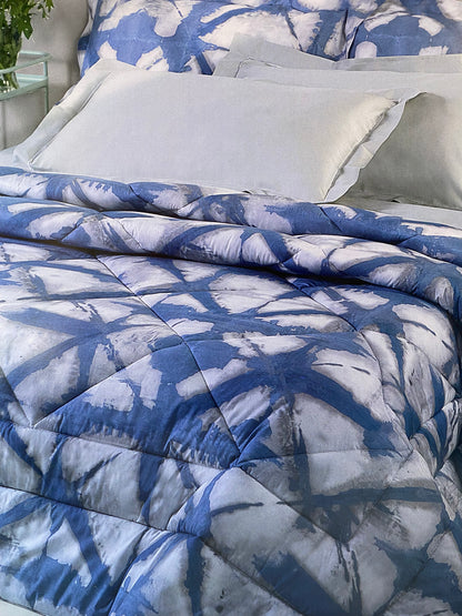 Mirabello Completo Lenzuola letto singolo in fine Percalle di Cotone, Effetto copriletto con Doppia Balza Art. Shibori