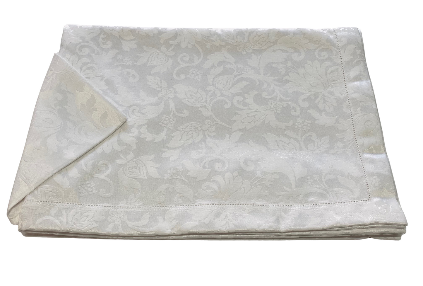 Servizio da tavola con tovaglioli Fiandra Damascata Jacquard con Orlo a Giorno in Puro Cotone Art. Greta