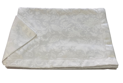 Servizio da tavola con tovaglioli Fiandra Damascata Jacquard con Orlo a Giorno in Puro Cotone Art. Greta