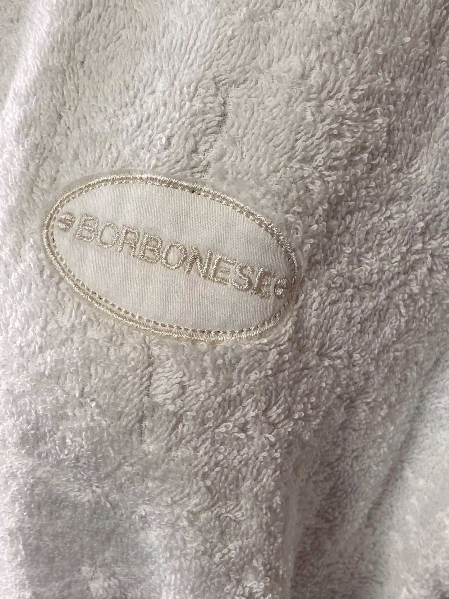 Borbonese accappatoio in pura spugna idrofila senza cappuccio con preziosi gemelli art. Exclusive