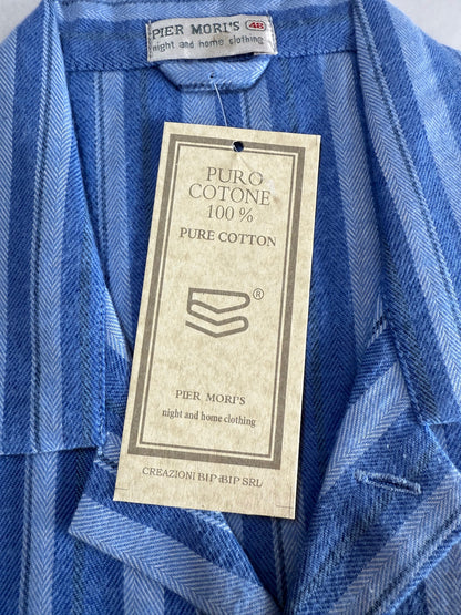 PIER MORI'S Pigiama da Uomo Classico con Collo a Camicia in Pura Flanella Calda di Cotone art. E020010