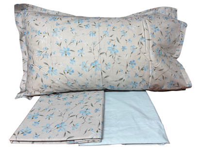 Mirabello Completo Lenzuola letto singolo in fine Percalle di Cotone, Effetto copriletto con Doppia Balza Art. Cherry tree