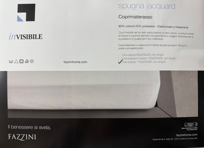 Fazzini Coprimaterasso in jersey di spugna jacquard elasticizzata e traspirante art. Jersey