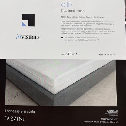 Fazzini Coprimaterasso 100% Raso di Puro Cotone operato e sanforizzato con cerniera a "L" art. ELLE