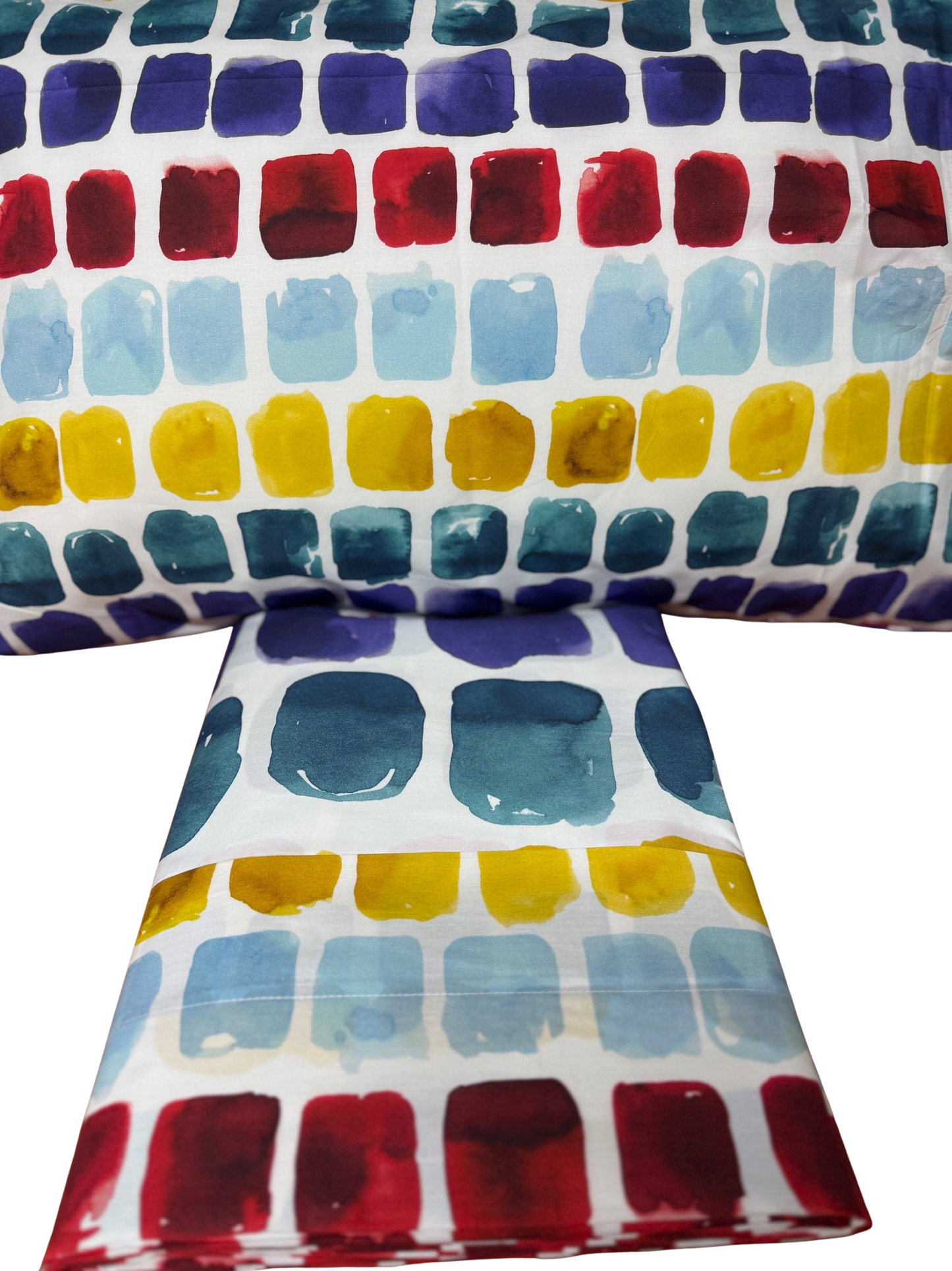 Fazzini parure lenzuola da Una piazza e Mezza (senza il lenzuolo di sotto) in Puro Percalle di Cotone effetto copriletto art. Palette