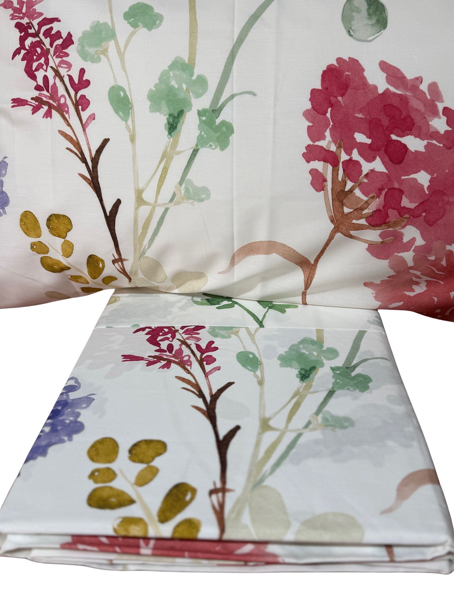 Fazzini parure lenzuola matrimoniale (senza il lenzuolo di sotto) in Puro Percalle di Cotone effetto copriletto art. Pistilli