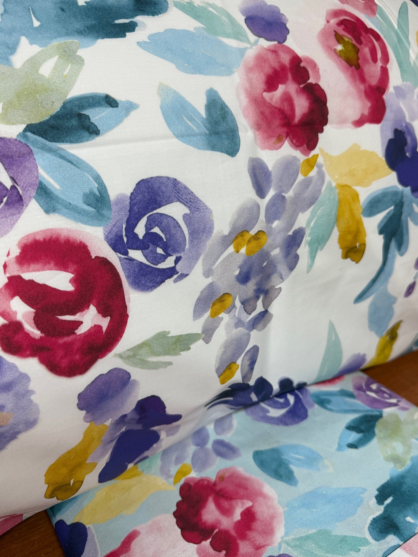 Fazzini parure lenzuola matrimoniale (senza il lenzuolo di sotto) in Puro Percalle di Cotone effetto copriletto art. Petali