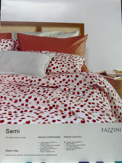 Fazzini parure lenzuola per Una Piazza e Mezza (senza il lenzuolo di sotto) in Puro Percalle di Cotone art. Semi