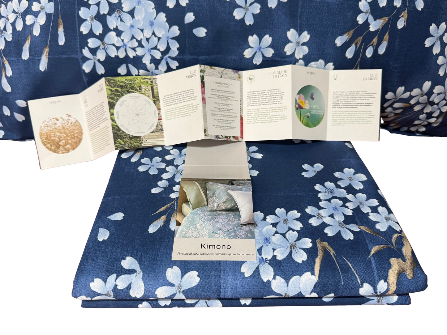 Parure de couette Fazzini pour lit queen-size en percale de pur coton (sans drap de dessous) art. Kimono