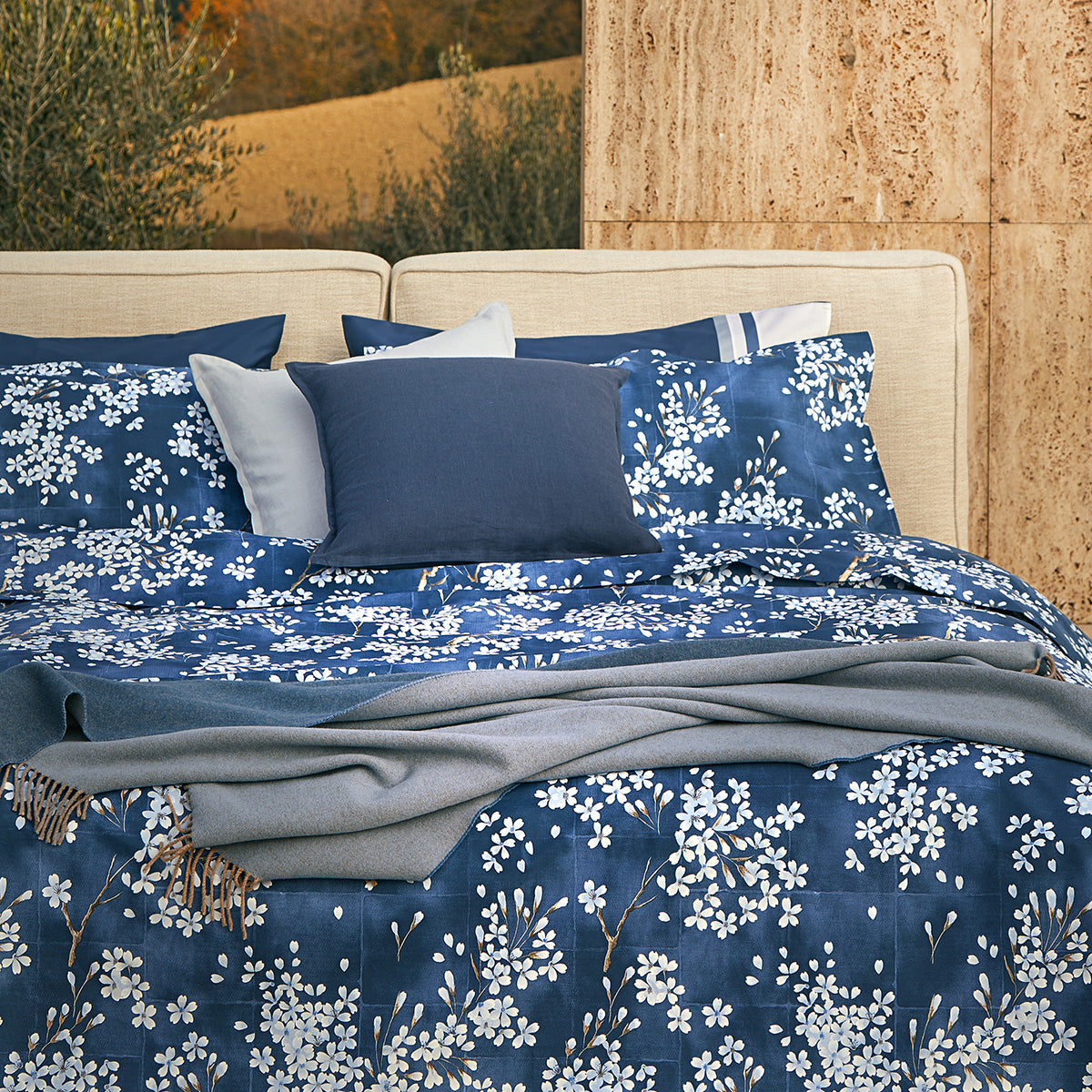 Parure de couette Fazzini pour lit queen-size en percale de pur coton (sans drap de dessous) art. Kimono