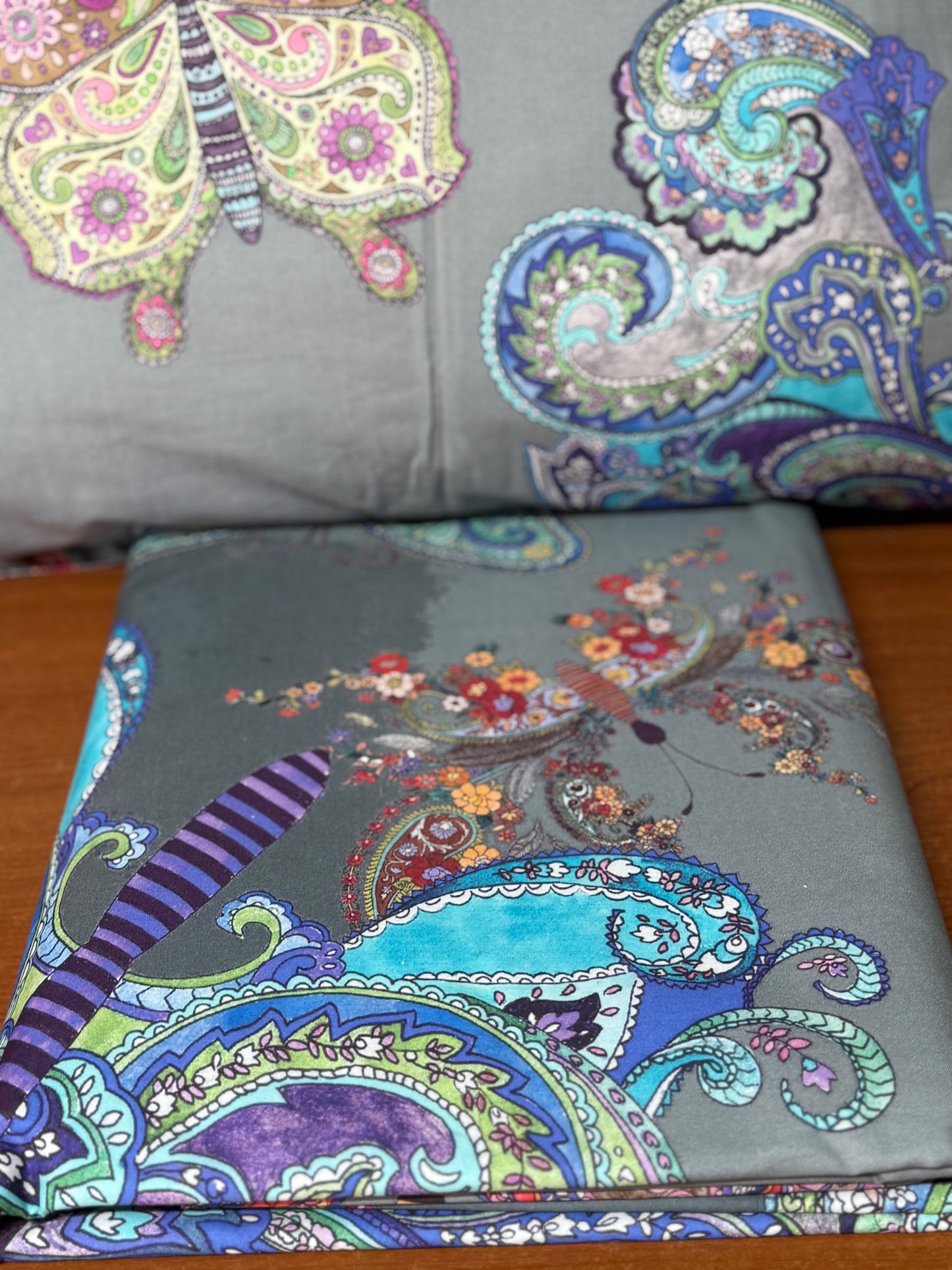 Mirabello parure copripiumino letto singolo (senza il lenzuolo di sotto) in puro Percalle di Cotone art. Mariposa