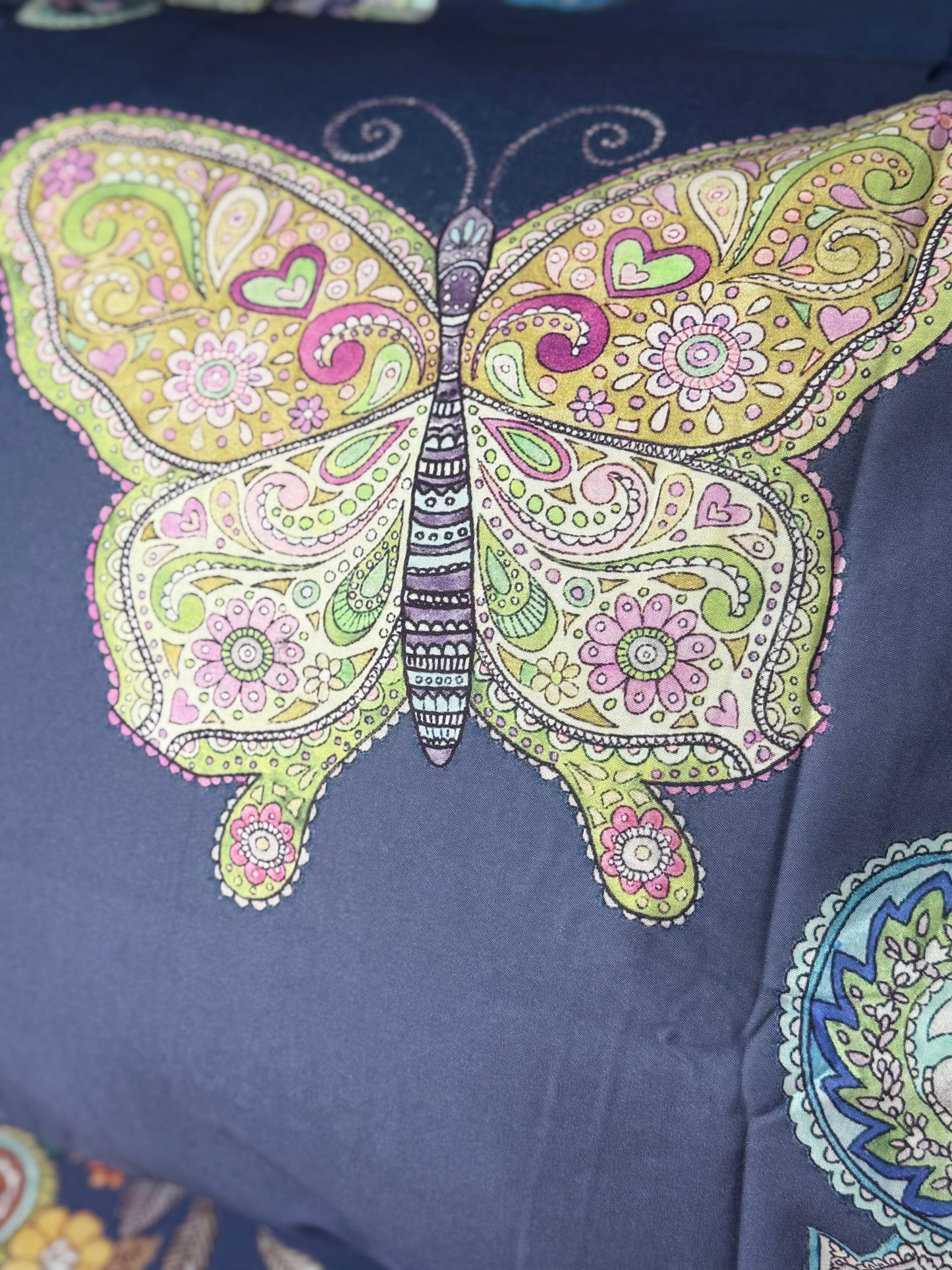 Mirabello parure copripiumino letto singolo (senza il lenzuolo di sotto) in puro Percalle di Cotone art. Mariposa