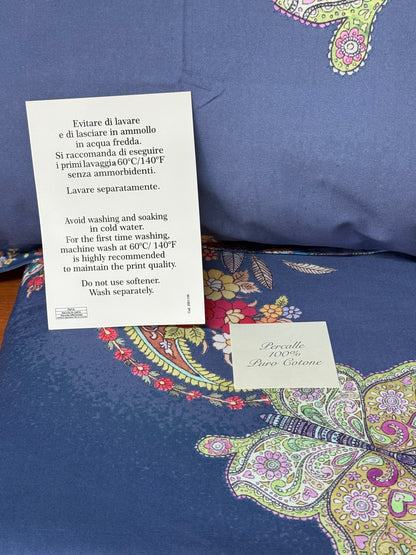 Mirabello parure copripiumino letto singolo (senza il lenzuolo di sotto) in puro Percalle di Cotone art. Mariposa