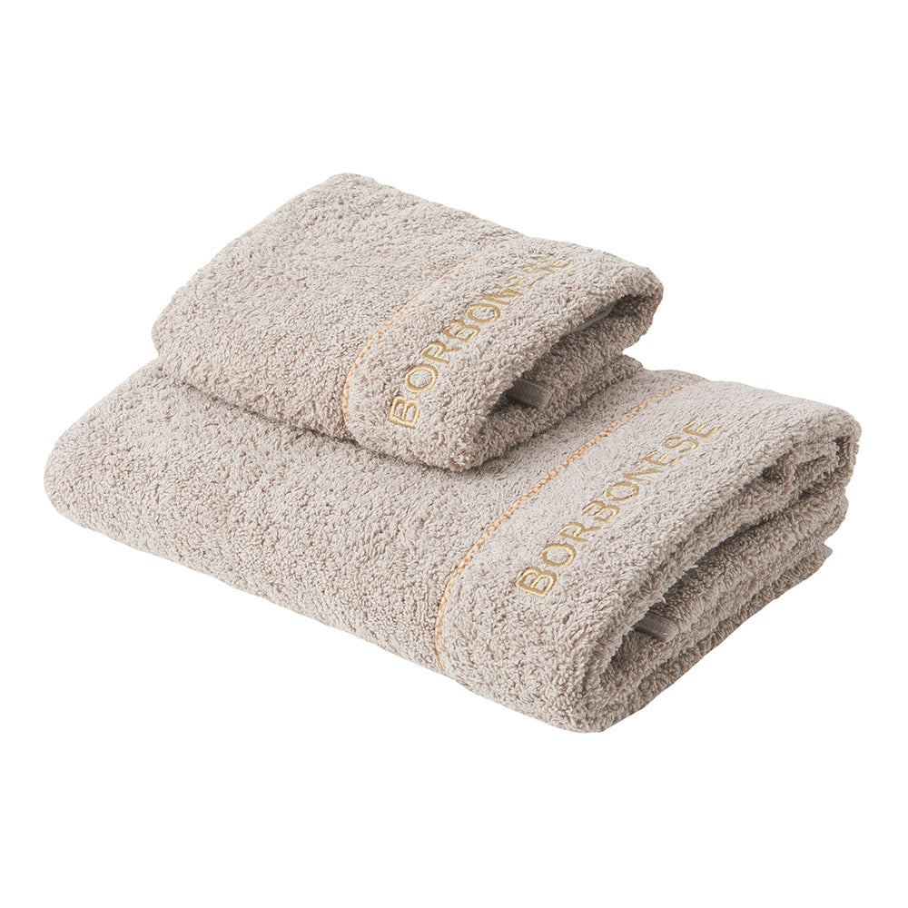 Borbonese coppia di asciugamani 1+1 in Pura Spugna idrofila 550gr/mq tinta unita art. Fine OP