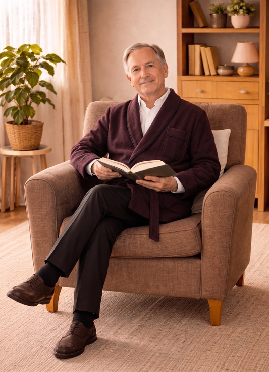 Vestaglia Corta da Camera per Uomo in Misto Lana Modello Scialle Classico Art. Oslo