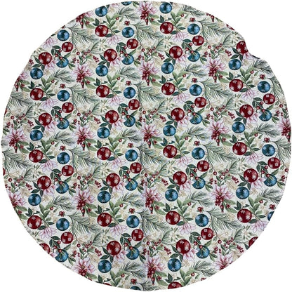 Nappe de Noël Emily Home en tissu Gobelin avec fils Lurex dorés (sans serviettes) Taille ronde diamètre cm. 160 + 2 patins inclus 