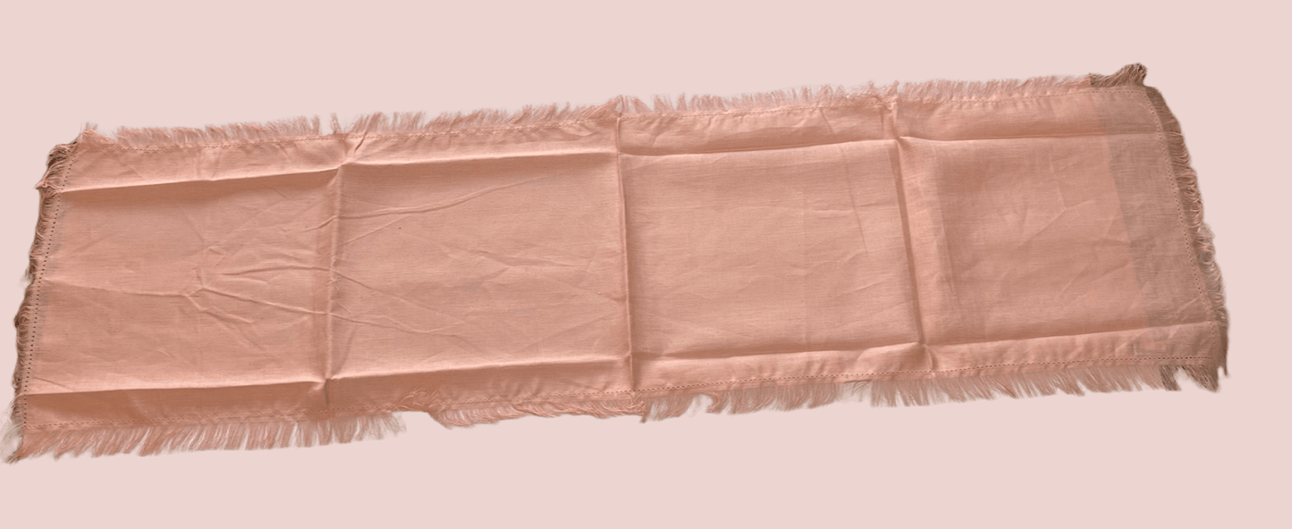 Preziosa Home runner in Puro Lino 100% con frange art. Saint Tropez