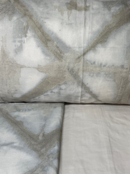 Mirabello Completo Lenzuola letto singolo in fine Percalle di Cotone, Effetto copriletto con Doppia Balza Art. Shibori