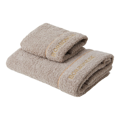 Borbonese coppia di asciugamani 1+1 in Pura Spugna idrofila 550gr/mq tinta unita art. Fine OP