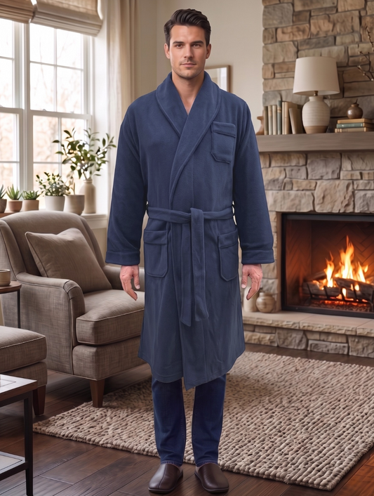 Sgarlata Home Vestaglia da Uomo in Pile Collo a Scialle Classico art. Valerio