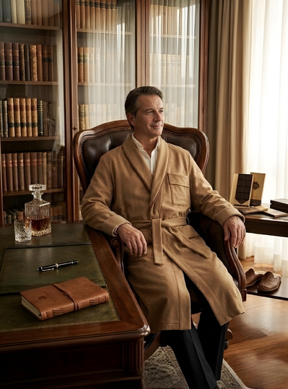 Vestaglia da Camera per Uomo in Lana e Cashmere modello Scialle Classico art. Londra