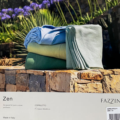 Fazzini Double Bedspread in Pure Cotton Piquet Spring Weight Solid Color Art. Zen