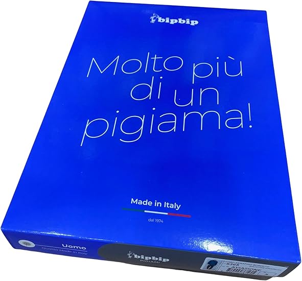 BIP BIP Pigiama per Uomo Maniche Lunghe e Pantaloni Lunghi Modello Serafino con Tre Bottoni, Caldo Cotone Peso Medio/Pesante Art. 6365