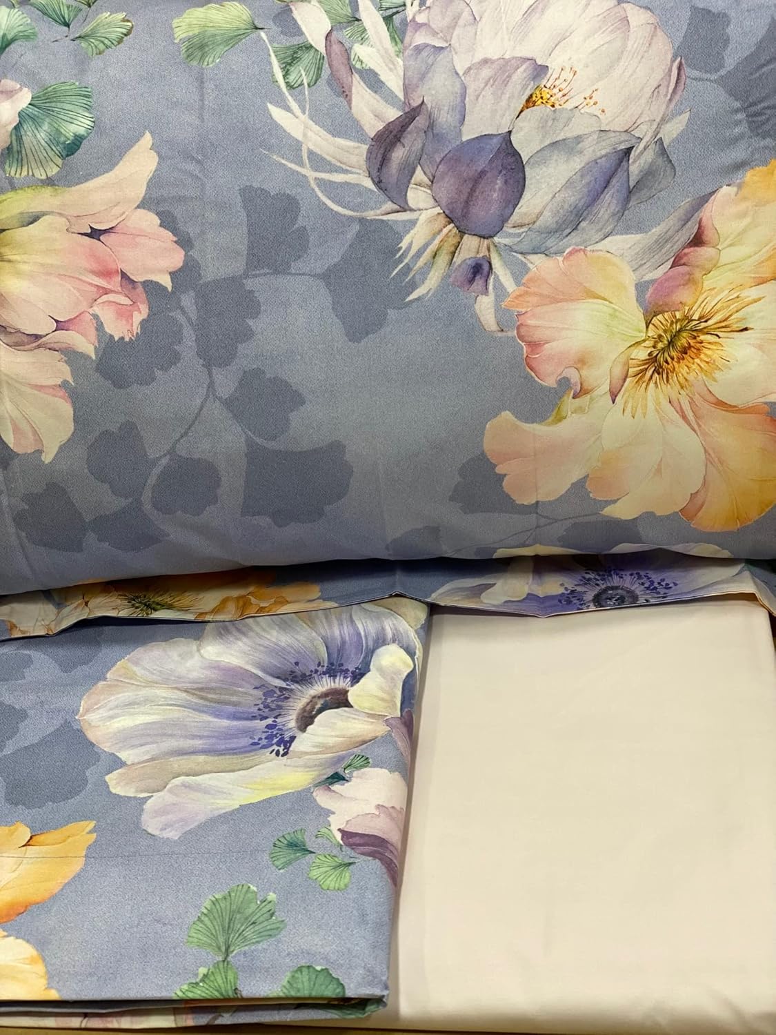 Parure de lit double Tessitura Randi 1931 Art. Amanda en percale de pur coton 200 fils Impression numérique avec couleurs réactives