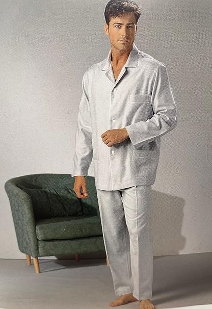 Bip Bip Elegant Pajamas for Men Classic Cut Buttoned Front in Pure Mako Cotton Art. E600