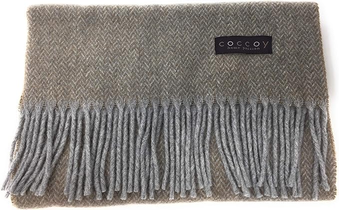 Coccoy Sciarpa Uomo in Pura Lana (45% Cashmere, 55% Lana Merino) con frange gr. 225 mq cm. 30x190 art. Gaston