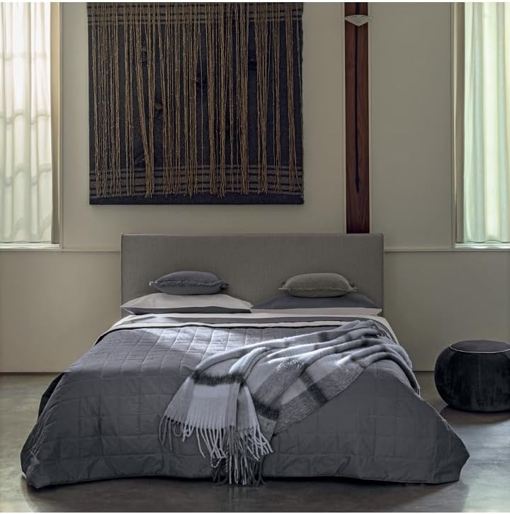 Draps de lit double complets Fazzini de couleur unie en pur coton percale 200TC art. Dialogue